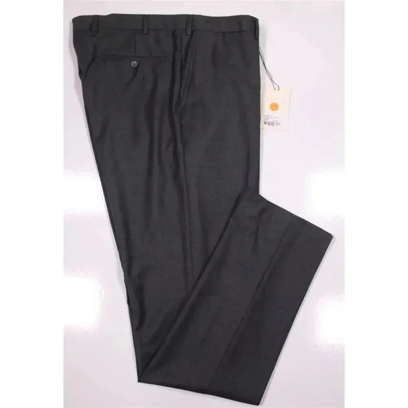 Suitsupply Brescia Solid Gray Flat Front Super 110's Wool Dress Pants 38x36 - Picture 1 of 7